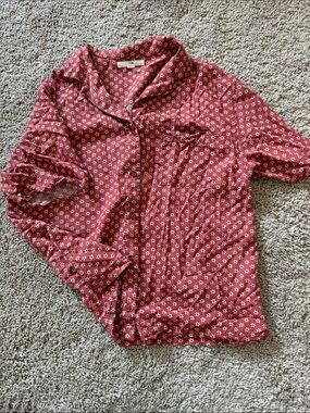 Vans Boxy Crop Red Floral Button-Down Shirt